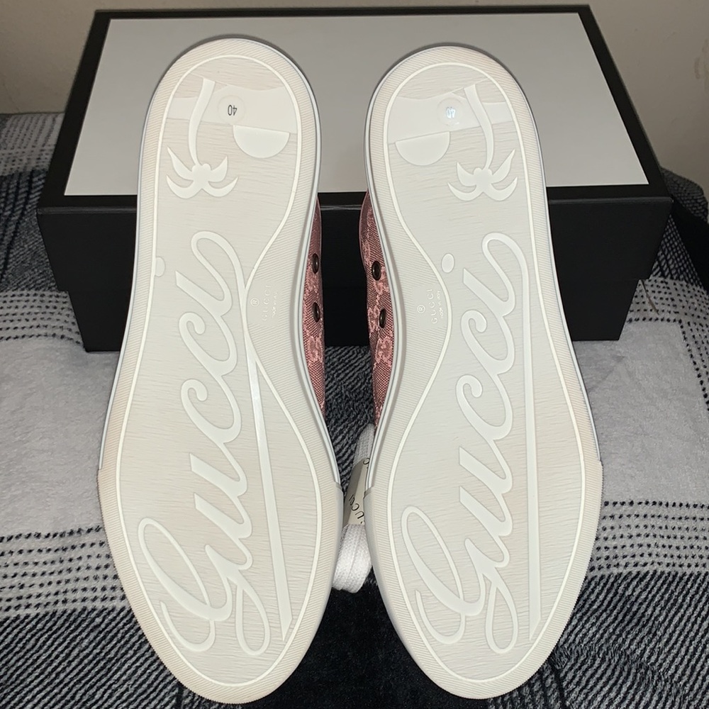 🛑SOLD🛑Gucci Women’s GG Soft Pink Leather/Canvas Sneakers, Size: 40 - Picture 6 of 9